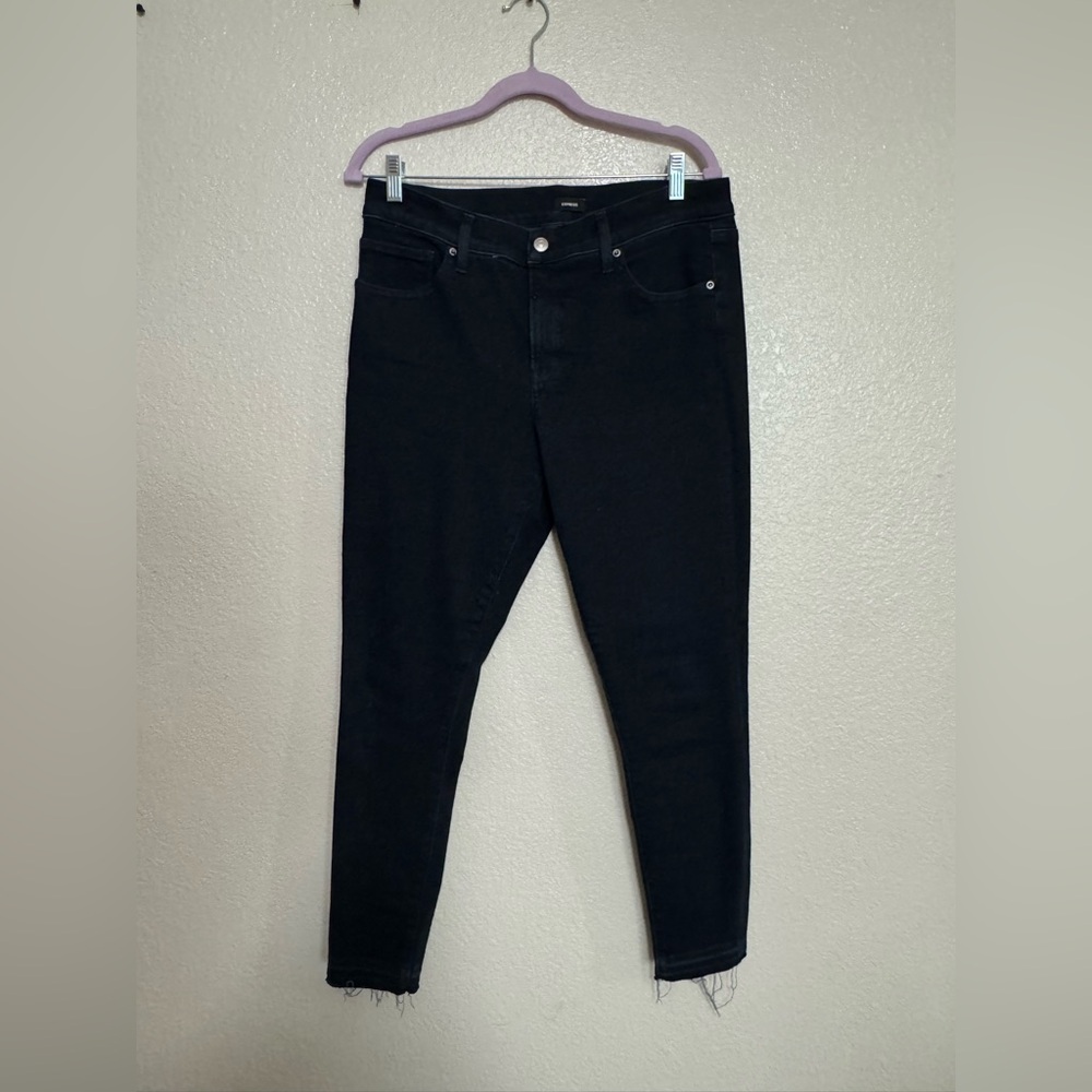 Express Women's Dark Black Skinny Jeans